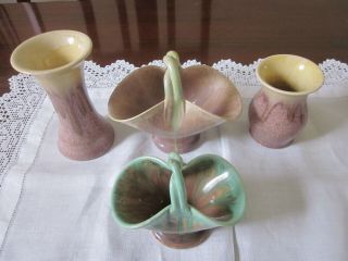 Four Vintage Remued Pottery Vases