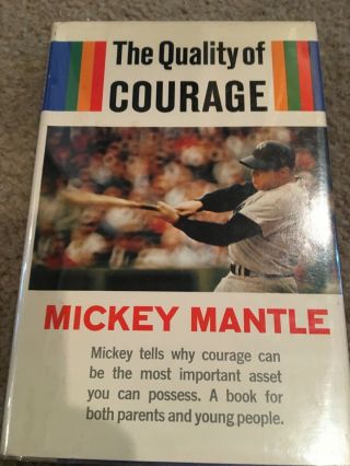 Mickey Mantle Signed The Quality Of Courag Book Psa/dna Sticker Only Yankees Hof