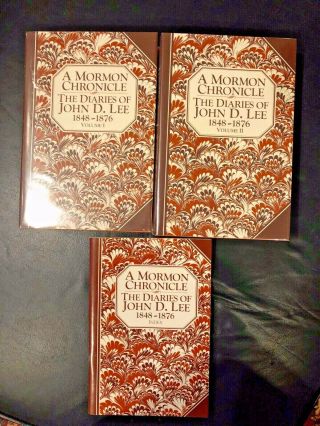 A Mormon Chronicle The Diaries Of John D.  Lee 1848 - 1876 Vol 1,  2&index 3 Books
