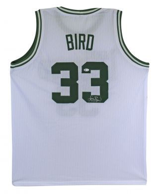 Larry Bird Authentic Signed White Pro Style Jersey Autographed Bas Witnessed