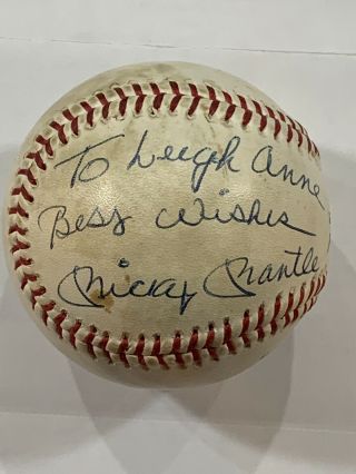 Mickey Mantle Signed Autographed Wilson Baseball Inscribed Jsa Yankees Hof