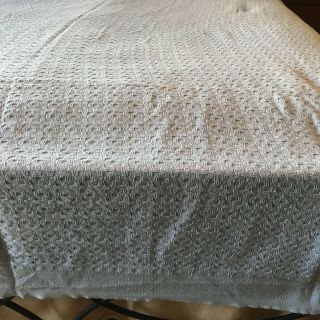 Vintage Chatham Blue Woven Bed Blanket 100 Cotton App.  88 