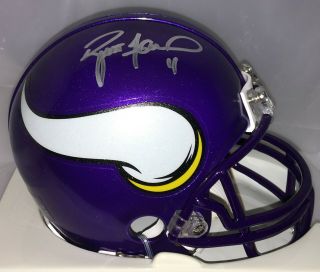 Brett Favre Signed Minnesota Vikings Mini Helmet Favre Hologram 139539