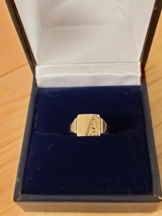9ct Gold Vintage Babies Signet Ring (hm Sheffield 1975) Size C
