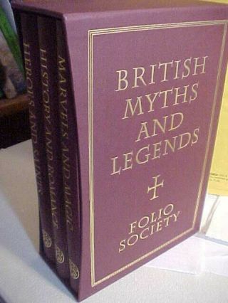 Folio Society British Myths And Legends 3 Hc Volumes Slipcase