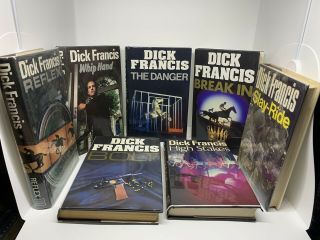 7x Vintage First Edition Dick Francis Hardback Books With Dust Jackets Bundle
