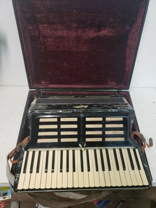 Vintage Lyric Accordion No B 11228 Made In Italy With Case