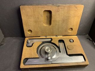 Vintage Brown & Sharpe Universal Bevel Protractor,  6 ",  In Wooden Case
