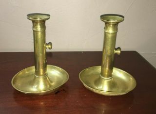 Vintage Brass Candlesticks Push Up Adjustable Holders