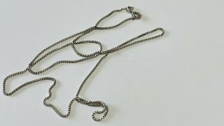 Vintage Italian 925 Solid Silver Box Link Chain Necklace 22 Inch Ladies Men’s