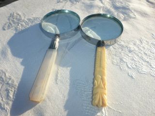 Stunning Vintage Magnifying Glasses Mother Of Pearl Handles