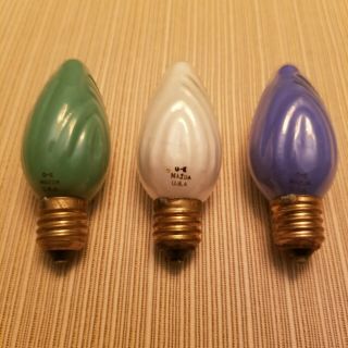 3 Vintage GE Mazda Swirl C - 9 1/4 Multi - Color Lamps / Bulbs 2