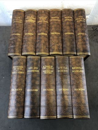 Very Good 1930s Set 11 Books Of Charles Dickens Odham Press.