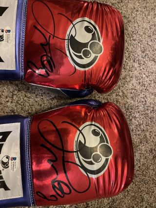 Floyd Mayweather Jr Signed Autographed Pair Boxing Gloves Bas Beckett Witnessed