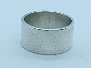 Vintage 1972 Sheffield Unisex Sterling Silver Barrel Band Ring Jewellery Size S