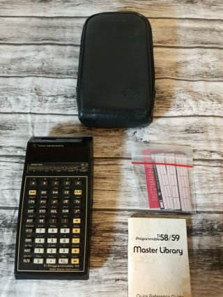 Vintage Texas Instruments Ti - 59 Programmable Calculator With Extra 