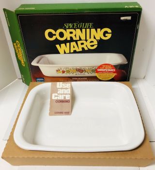 Vintage Corning Ware Spice Of Life Open Roaster A - 21 - 8 W Box & Insert Exc Cond