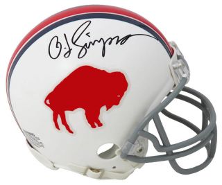 O.  J.  Simpson Signed Buffalo Bills Throwback Riddell Mini Helmet - Schwartz