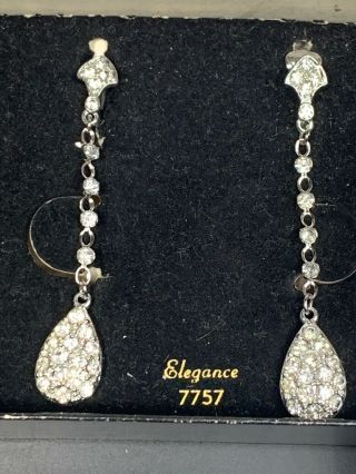 Vintage Sarah Coventry Silver Rhinestone Clip Earring Set Wow 1967