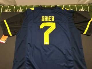 Will Grier Signed West Virginia Blue Jersey Jsa Country Roads Take Me Home Insc