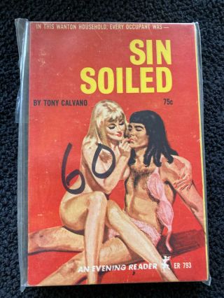 Sin Soiled Vintage Cross Dresser Sleaze Paperback Cover Mid Century Erotica