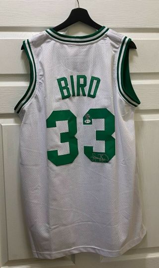 Larry Bird 33 Signed Celtics Jersey Autographed Auto Sz Xl Bas Witnessed