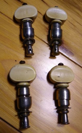 4 Old Vintage Grover Spring - Loaded Friction Banjo Tuners Cream Buttons