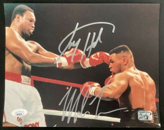 Mike Tyson Signed Photo 8x10 Boxing Champion Larry Holmes Autograph Hof Jsa