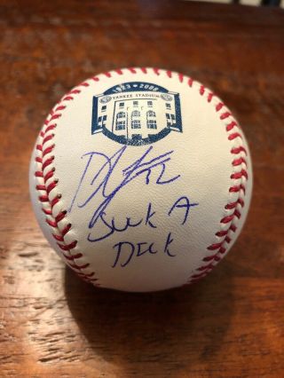 Derek Lowe Signed Yankees Stadium Baseball Psa Dna Boston Red Sox Suck A D