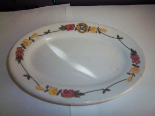 1920s Los Angeles Steamship Co Vintage Oval Platter Cruise Ship