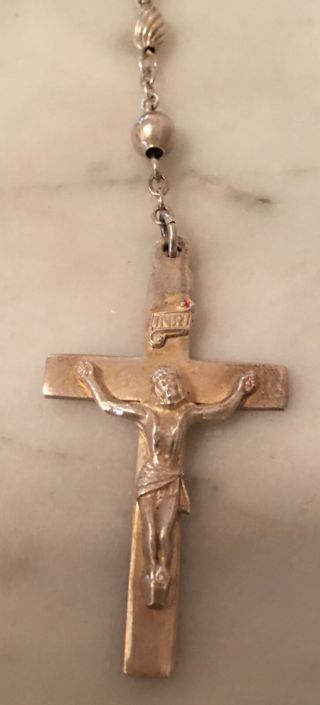 Vintage Creed All Sterling Silver Catholic Rosary Beads