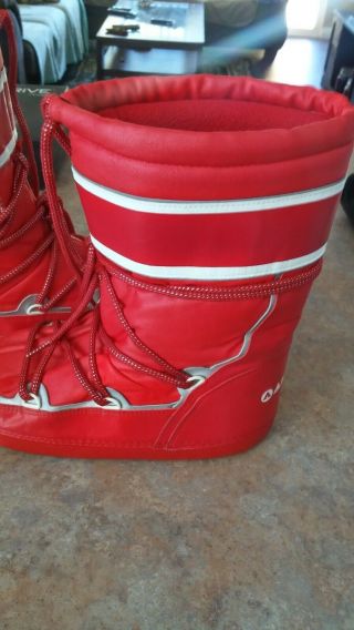 1980s Airwalk Moon Boots Vintage Red Puffer Snow Ski Winter Unisex Size 7 - 8 Vtg