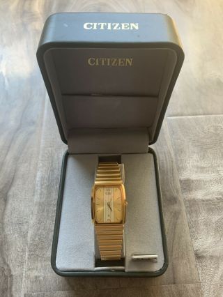 Vintage Citizen Quartz Ck Watch Gold Tone Stainless Steel Adjustable