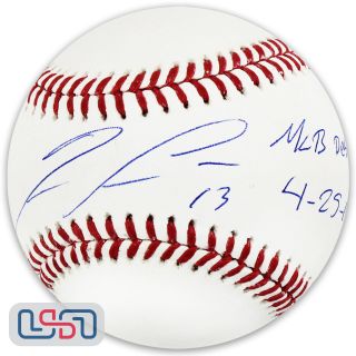 Ronald Acuna Jr.  Braves Autographed " Mlb Debut " Major League Baseball Jsa Auth