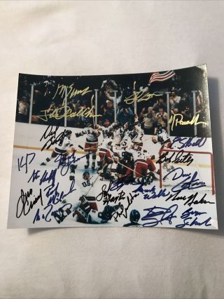 1980 Usa Hockey Team Signed Autograph Nhl 8x10 Signed By 21 Miracle On Ice Ussr