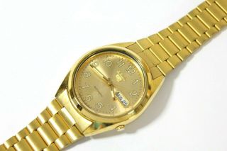 Vintage Seiko Automatic Mens Watch,  Day/date,  7526,  Running,  Gold - Tone