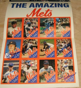 1969 York Mets 1988 Snapper Autographed Signed Team Sheet W/ Seaver & Berra