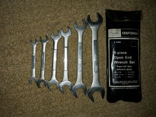 Vintage Craftsman - Vv - 6pc Sae Double Open End Wrench Set In Package