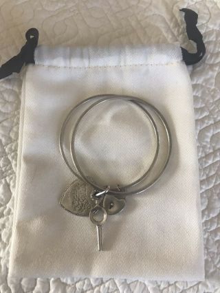 Vintage Juicy Couture Charm Bracelet Marked.  925 Sterling Heart Lock Key 3