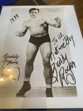 Nature Boy Buddy Rogers Signed 8x10 Photo Vintage Wrestler Rare Jsa Ll25557