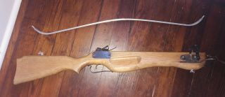 Vintage 50s 60s Wham O Wood Stalk Power Master Crossbow Hunting Archery