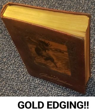 ☆RARE 1946 LEATHER BOUND GOLD - EDGE BOOK:THE GREAT OUTDOORS,  HUNTING FISHING BOOK☆ 2