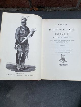 Antique Book League Of The Iroquois Native American Indian Tribes Ho De No Sau