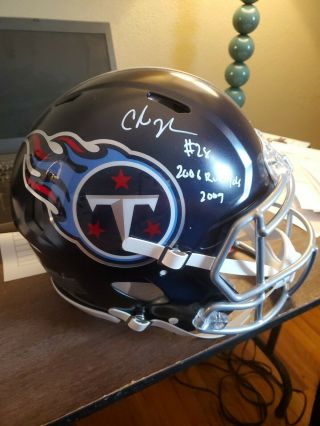 Chris Johnson Signed Tennessee Titans Speed Full Size Helmet Beckett Certified