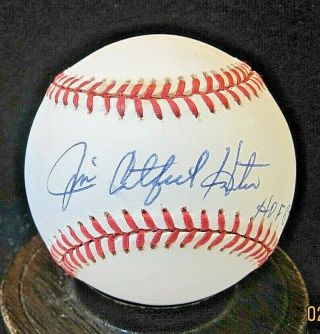 Jim Catfish Hunter Signed Oal Baseball W/ " Hof 
