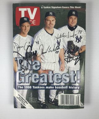 1998 York Yankees David Cone And Hideki Irabu Signed Tv Guide