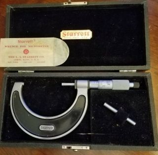 Vintage Starrett Micrometer Caliper Machinist Hand Tool Made In Usa