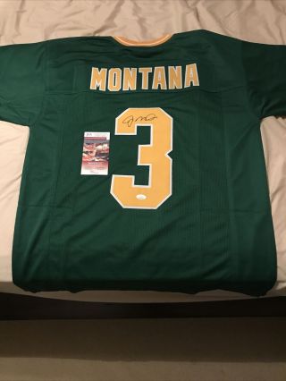 Joe Montana Autographed Signed Notre Dame Green College Football Jersey Jsa