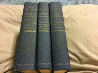 The Memoirs Of Herbert Hoover 3 Volumes Hardcover - 1952 - 1st Edition