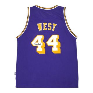 Jerry West Signed Reebok Los Angeles Lakers Purple Soul Swingman Jersey Jsa